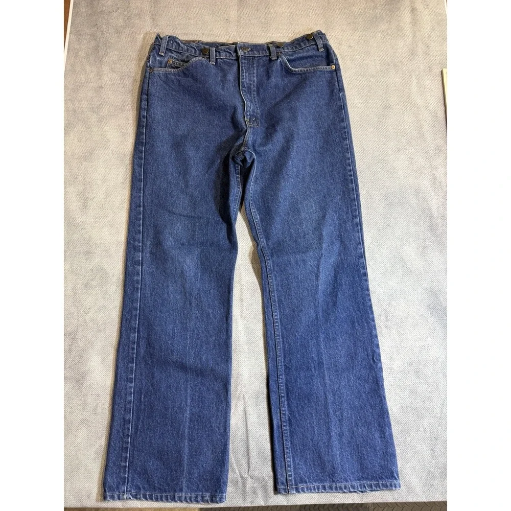 Vintage loggers Levi's Blue Cotton Denim Straight Jeans Men Suspender